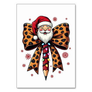 Santa Claus Kokette Schleife Schule Lehren  Tischnummer