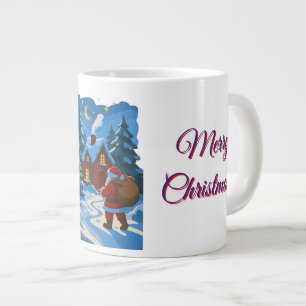 Santa Claus kommt mit Geschenken Jumbo-Tasse