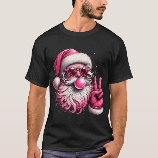 Santa Claus Kostüm blasen Blase Gum Xmas T-Shirt (Vorderseite)