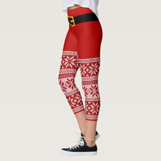 Santa Claus Kostume Weihnachten Leggings (Links)