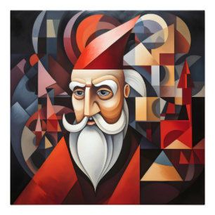 Santa Claus Kubismus Fotodruck