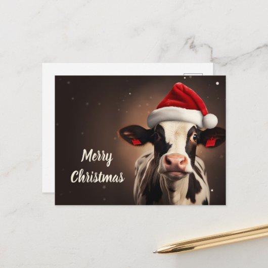Santa Claus Kuw Weihnachten Postkarte (Vorderseite/Rückseite Beispiel)