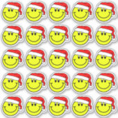 Santa Claus lächelt Gesicht Emoji Stickers Aufkleber (Vorderseite)
