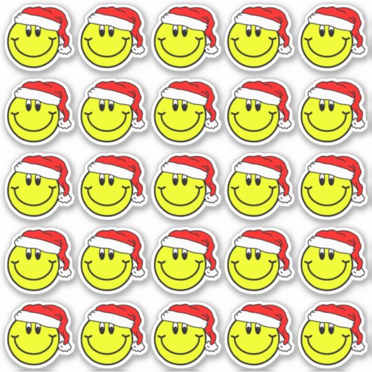 Santa Claus lächelt Gesicht Emoji Stickers Aufkleber (Vorderseite)