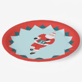 Santa Claus Läufer Pappteller (Schrägansicht)