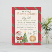 Santa Claus Letter Niedlich Rentier druckbar (Stehend Vorderseite)