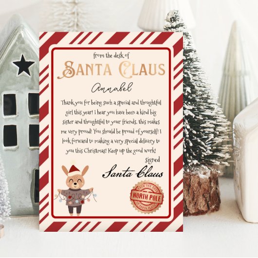 Santa Claus Letter Niedlich Rentier druckbar