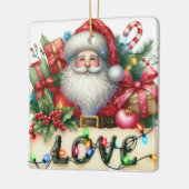 Santa Claus Liebe Lights Kinder Keramik Ornament (Links)