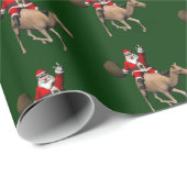Santa Claus Lieben auf Kameltour Geschenkpapier (Rolleneckpunkt)