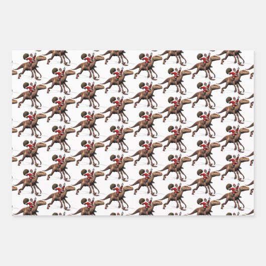 Santa Claus Lieben Dinosaurier Geschenkpapier Set (Vorderseite 3)