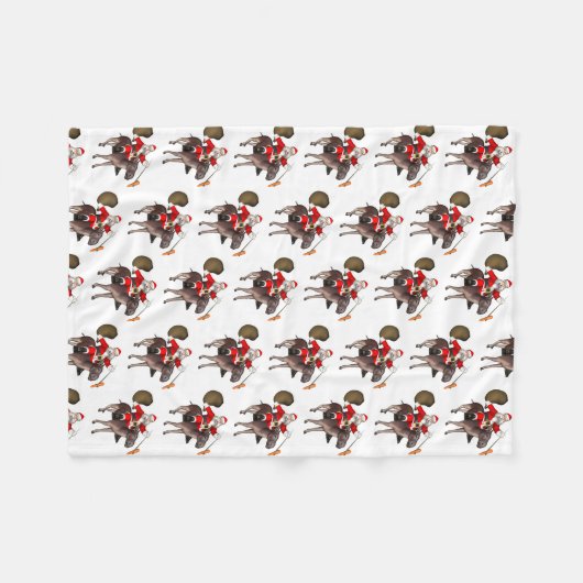 Santa Claus Lieben Donkeys Fleecedecke (Vorderseite (Horizontal))