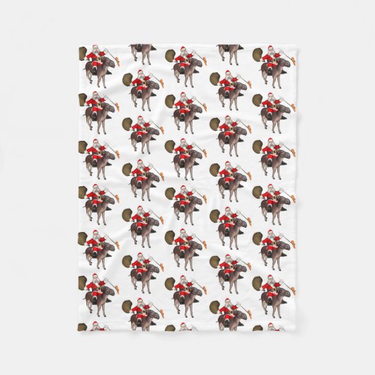 Santa Claus Lieben Donkeys Fleecedecke (Vorderseite)
