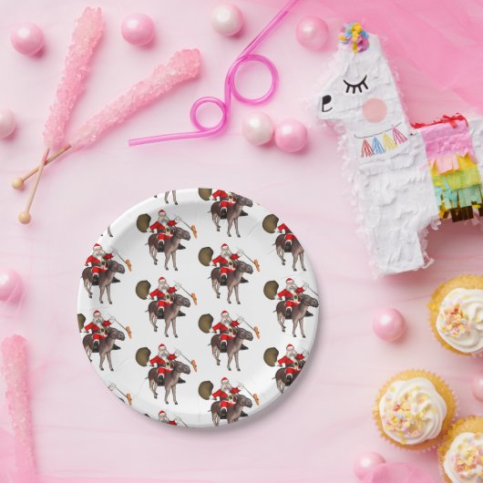 Santa Claus Lieben Donkeys Pappteller (Party)