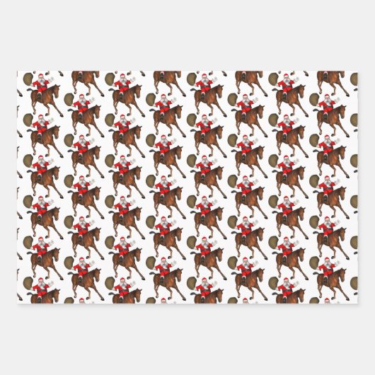 Santa Claus Lieben Pferde Geschenkpapier Set (Vorderseite 2)