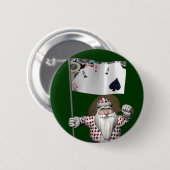Santa Claus Lieben Poker spielen Button (Vorne & Hinten)