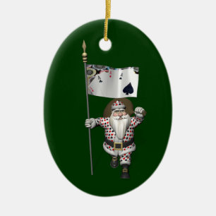 Santa Claus Lieben Poker spielen Keramik Ornament