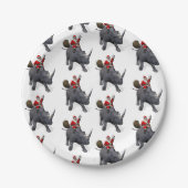 Santa Claus Lieben Rhinos Pappteller (Vorderseite)