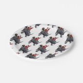 Santa Claus Lieben Rhinos Pappteller (Schrägansicht)