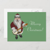 Santa Claus Lieben Sein Banjo Feiertagspostkarte (Vorne/Hinten)