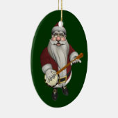 Santa Claus Lieben Sein Banjo Keramik Ornament (Rechts)