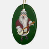 Santa Claus Lieben Sein Banjo Keramik Ornament (Links)