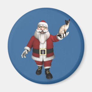 Santa Claus Lieben Siam Katzen Magnet