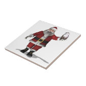 Santa Claus Lieben Snowy Owl Fliese (Seite)
