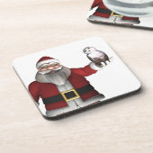 Santa Claus Lieben Snowy Owl Untersetzer (Linke Seite)