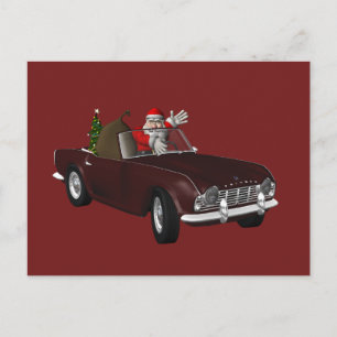 Santa Claus Lieben Triumph TR4 Feiertagspostkarte