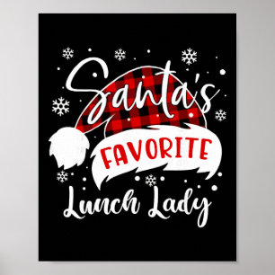 Santa Claus Lieblings-Mittagessen-Dame Hut Flanell Poster