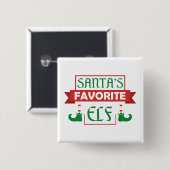 Santa Claus' Lieblingselfe Button (Vorne & Hinten)