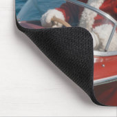 Santa Claus liefert Geschenke per Schnellboot Mousepad (Ecke)