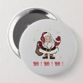 Santa Claus Light Grey Round Button (Vorne & Hinten)