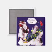 SANTA CLAUS , LITTLE ANGEL & MERLIN Weihnachtsgebä Magnet (Vorderseite/Rückseite)