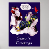 SANTA CLAUS , LITTLE ANGEL & MERLIN Weihnachtsgebä Poster (Vorne)