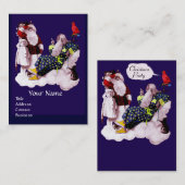 SANTA CLAUS , LITTLE ANGEL & MERLIN Weihnachtsgebä Visitenkarte (Vorne/Hinten)