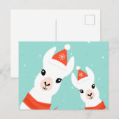 Santa Claus Llamas Postkarte (Vorne/Hinten)