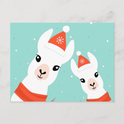 Santa Claus Llamas Postkarte (Vorderseite)