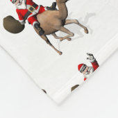 Santa Claus Loves To Ride A Camel Fleecedecke (Ecke)