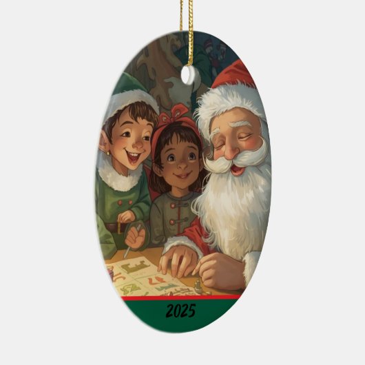 Santa Claus Making a List Ornament (Rechts)
