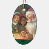Santa Claus Making a List Ornament (Links)