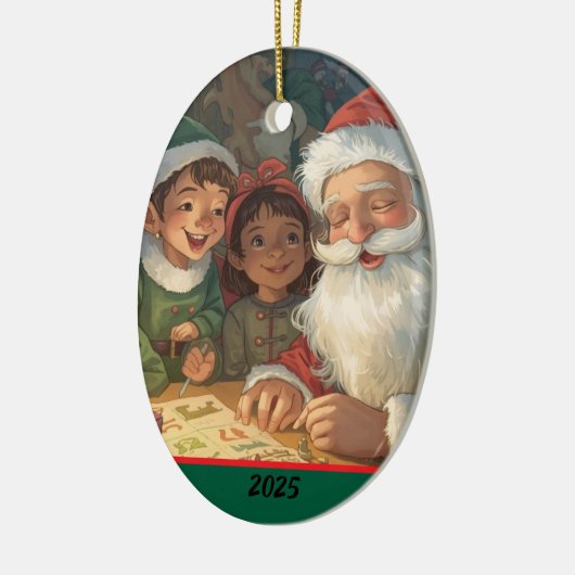 Santa Claus Making a List Ornament (Links)
