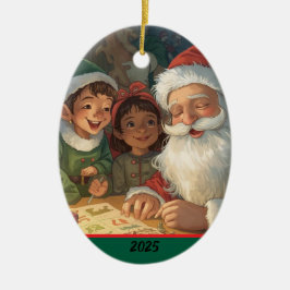 Santa Claus Making a List Ornament