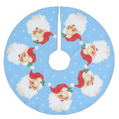 Santa Claus Mandala & Snowflakes auf Light Blue Polyester Weihnachtsbaumdecke (Vorderseite)