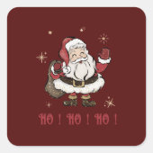 Santa Claus Maroon Square Stickers (Vorderseite)