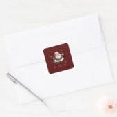 Santa Claus Maroon Square Stickers (Umschlag)