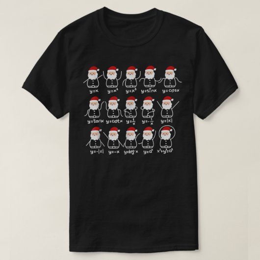 Santa Claus Math Strichmännchens Weihnachtsmatte T-Shirt (Design vorne)