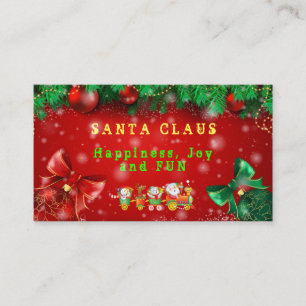 Santa Claus Merry Christmas Business Card Visitenkarte