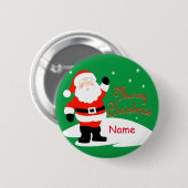 Santa Claus Merry Christmas Button (Vorne & Hinten)