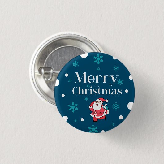 Santa Claus Merry Christmas Button (Vorne & Hinten)